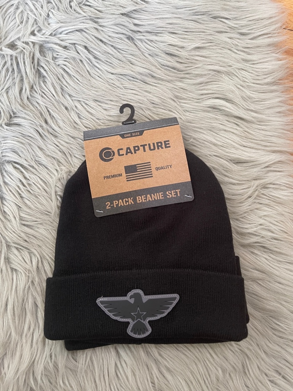 Black Beanie Hat - 2-Pack (Black)